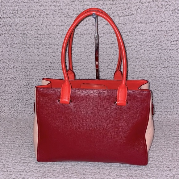 Coach Swagger Colorful Colorblock Leather Caryall Shoulder Bag Purse Tote - Picture 3 of 13